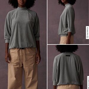 Fear Of God Essentials Sycamore Terry Cloth 3/4 Mock Neck Sweatshirt